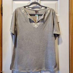 Stitch Fix Brina & Em embossed knit top